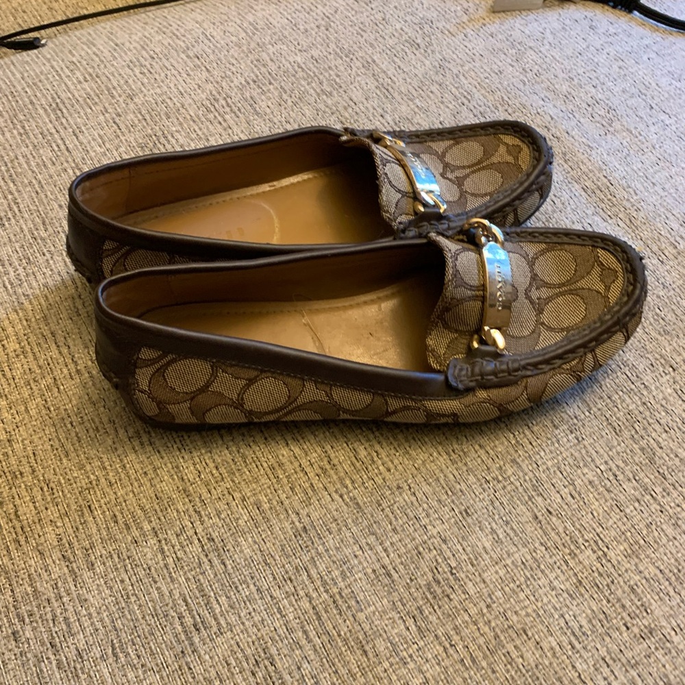 Coach Brown Monogram Flats